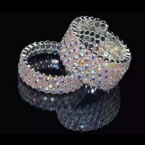FIVE Row Crystal Rhinestone Bracelet.